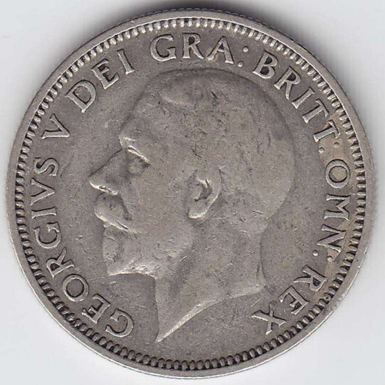 (1934) Монета Великобритания 1934 год 1 шиллинг &quot;Георг V&quot;  Серебро Ag 500  XF
