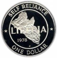 () Монета Либерия 1976 год 1  ""   Медь-Никель  UNC