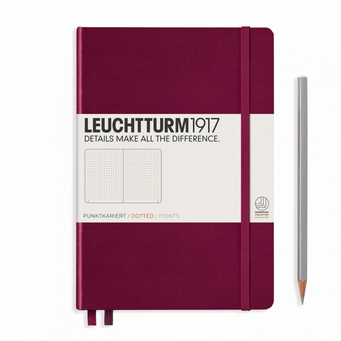 Книга для записей Medium A5 на 249 страниц в точку, PORT RED. Leuchtturm1917, #359695