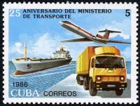 (1986-053) Марка Куба "Транспорт"    25 лет Министерства транспорта III Θ
