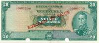 (№1967P-46s1) Банкнота Венесуэла 1967 год "20 Boliacute;vares"