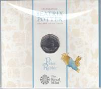 (2020) Монета Великобритания 2020 год 50 пенсов "Кролик Питер"  Медь-Никель  Буклет