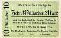 (№1923) Банкнота Германия 1923 год "10,000,000,000 Mark"