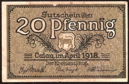 (№1918) Банкнота Германия 1918 год &quot;20 Pfennig&quot;