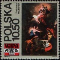 (1981-011) Марка Польша "Жертвоприношение"    Международная выставка марок WIPA '81, Вена III Θ