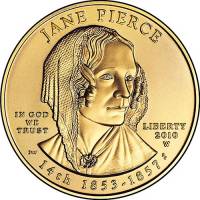 (015w) Монета США 2010 год 10 долларов "Джейн Пирс" 2010 год  PROOF