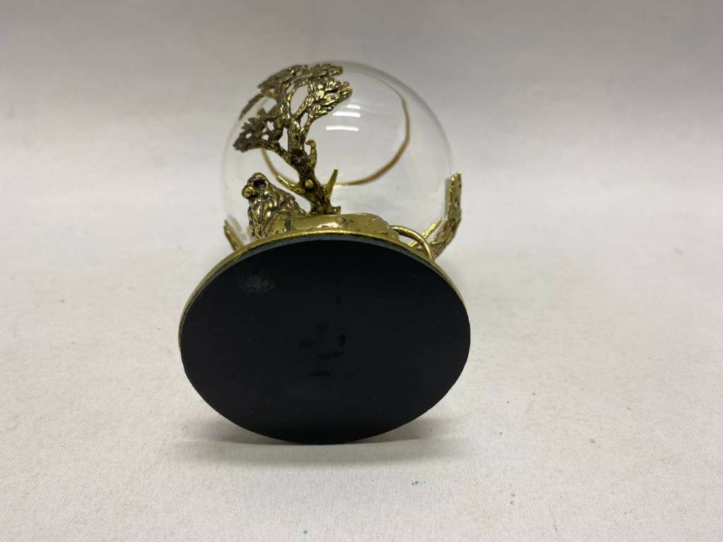 Бокал для коньяка Лев, патинированная латунь, стекло