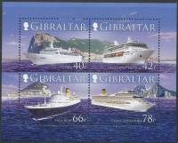 (№2006-73) Блок марок Гибралтар 2006 год "Круизные Суда", Гашеный
