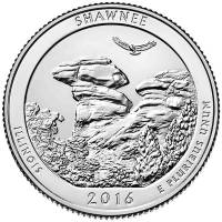 (031p) Монета США 2016 год 25 центов "Шоуни"  Медь-Никель  UNC