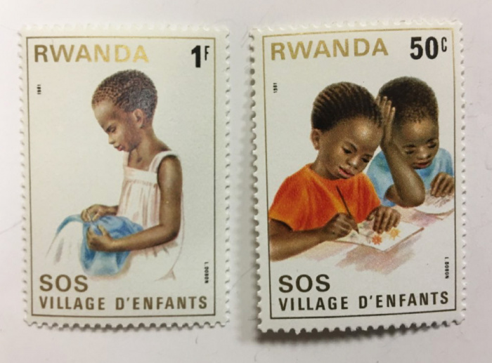 (--) Набор марок Руанда &quot;2 шт.&quot;  Негашеные  , III O
