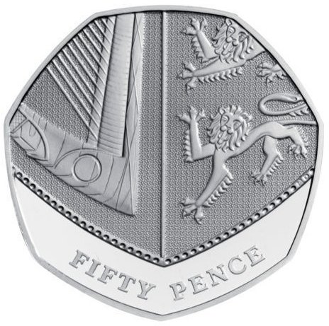 (2015) Монета Великобритания 2015 год 50 пенсов &quot;Пазл гербового щита&quot;  Медь-Никель  XF