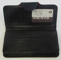 Кошелёк женский "Shaishi", Кожзам, 1 отделение с отсеками, Клепка, Черный