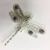 Брошь "Финифть", серебрение (сост. на фото)