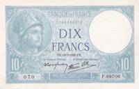 (№1939P-84a.1) Банкнота Франция 1939 год "10 Francs"