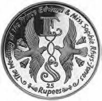 () Монета Сейшельские острова 1999 год 25  ""   Биметалл (Серебро - Ниобиум)  UNC