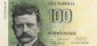 (1986) Банкнота Финляндия 1986 год 100 марок "Ян Сибелиус" Alenius - Vanhala  UNC