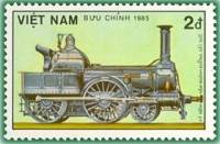 (1985-067) Марка Вьетнам "Пассажирский локомотив"    150 лет немецкой железной дороге III Θ