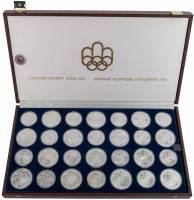 (1976, 28 монет 5$ и 10$) Набор Канада 1973-1976 год "XXI Летняя Олимпиада Монреаль 1976" UNC  Короб