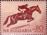 (1954-038) Марка Болгария "Конный спорт"   Спорт III O
