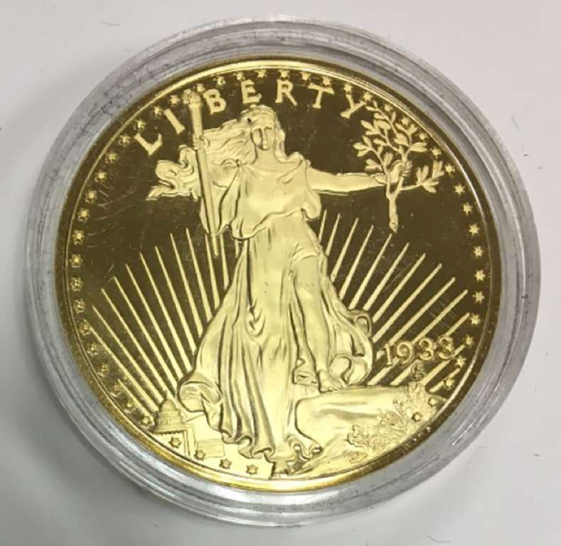 Реплика Монета США 1933 год 20 долларов Двойной орёл Золочение  PROOF
