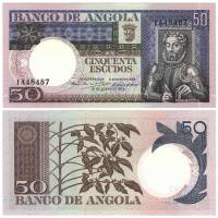 (1973) Банкнота Ангола 1973 год 50 эскудо "Луиш де Камоэнс"   UNC