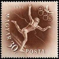 (1952-032) Марка Венгрия "Бег"    Летние Олимпийские игры 1952, Хельсинки III Θ