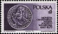 (1975-069) Марка Польша "Монета"    Влияние династии Пястов на развитие Силезии III Θ