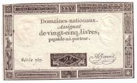  Ассигнация Франция 1793 год 25 ливров    XF