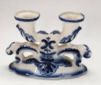 Подсвечник на две свечи Гжель 18х12 см