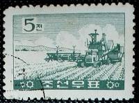 (1961-018) Марка Северная Корея "Комбайн"   Механизация сельского хозяйства III O
