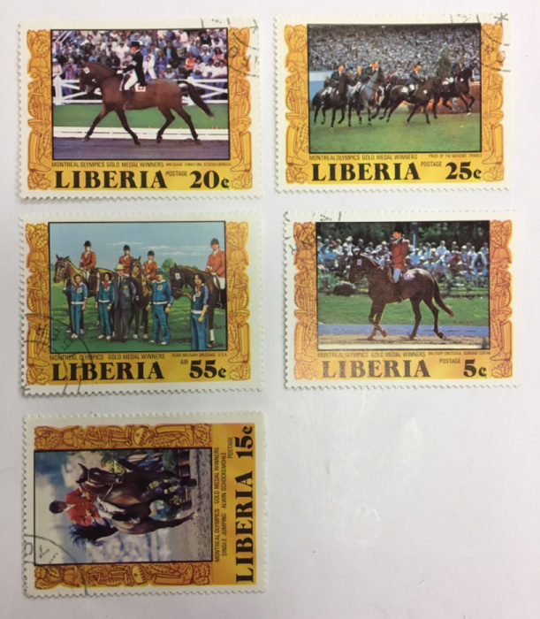 (--) Набор марок Либерия &quot;5 шт.&quot;  Гашёные  , III Θ