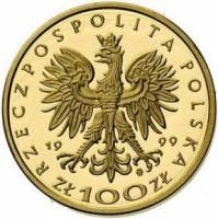 () Монета Польша 1999 год 100 злотых ""  Биметалл (Платина - Золото)  PROOF