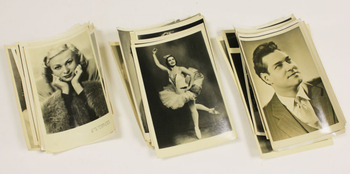 Набор фотооткрыток &quot;Артисты кино и балета&quot;, СССР, 1951-1961 гг., 37 шт. (примеры на фото)