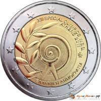 (005) Монета Греция 2011 год 2 евро "Специальные Олимпийские игры"  Биметалл  UNC