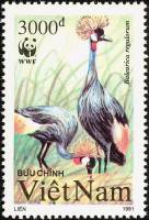 (1991-033) Марка Вьетнам "Восточный венценосный журавль"    Журавли III Θ