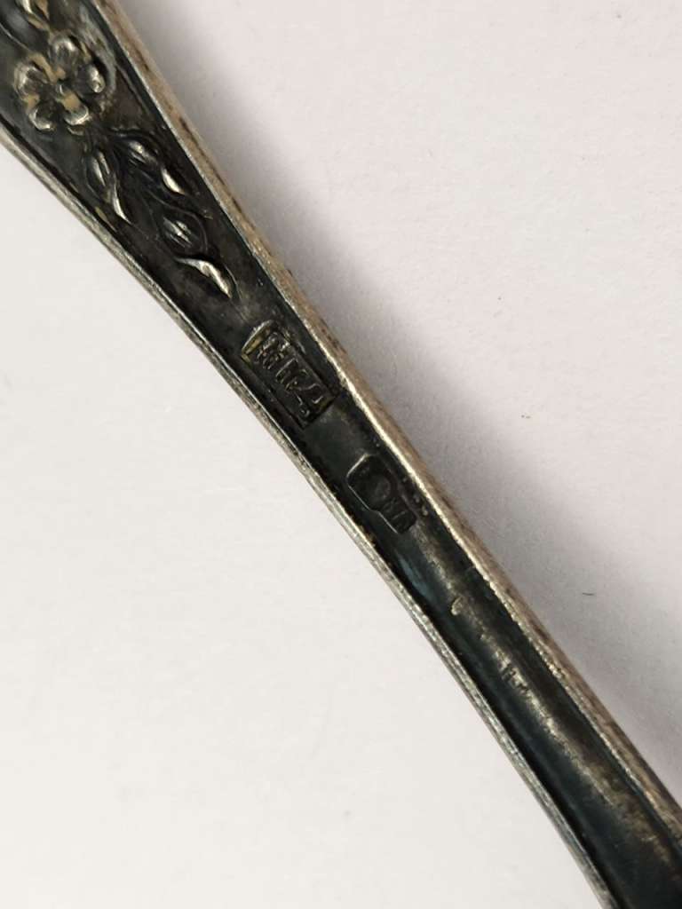 Ложечка для соли специй серебро 875 пробы