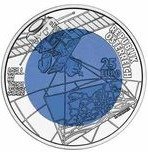(001) Монета Австрия 2003 год 25 евро "Халль-ин-Тироль"  Биметалл (Серебро - Ниобиум)  BU