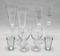 Бокалы Mondoro парные и стопки Bacardi 8 предметов 