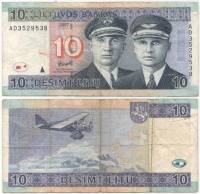 (2007) Банкнота Литва 2007 год 10 лит "Стяпонас Дарюс и Стасис Гиренас"   VF