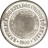 (№1889km493) Монета Бразилия 1889 год 200 Reacute;is