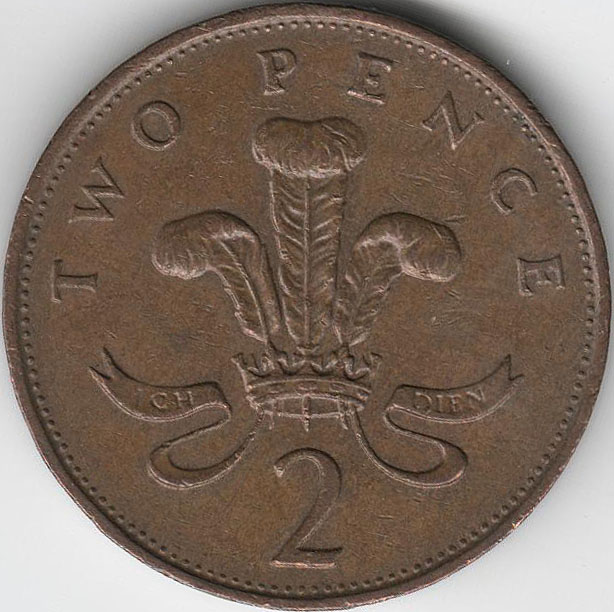 () Монета Великобритания 1989 год   &quot;&quot;   Серебрение  VF