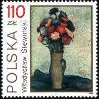 (1989-053) Марка Польша "Владислав Слепинский"    Цветы: картины в Национальном музее III Θ