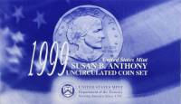 (1999pd, 2 м. по 1 д. + 2 ж. Долларовый сувенирный набор) Набор США 1999 год   UNC
