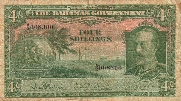 (№1930P-5) Банкнота Багамские острова 1930 год &quot;4 Shillings&quot;