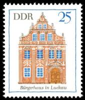 (1969-004) Марка Германия (ГДР) "Таунхаус, Луккау"    Архитектура II Θ