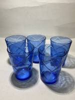 Стаканы 5 шт стекло кобальт