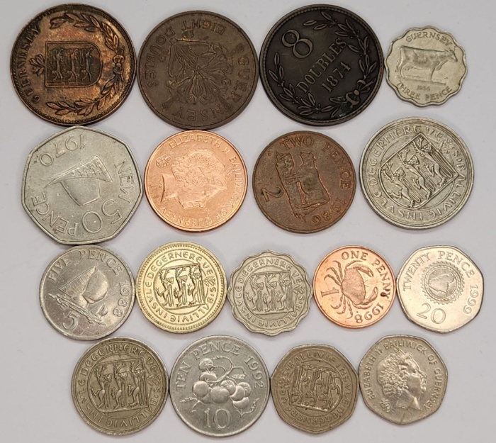 Набор монет Гернси 17 штук
