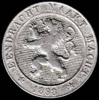 (№1894km41) Монета Бельгия 1894 год 5 Centimes (Фламандские легенды)