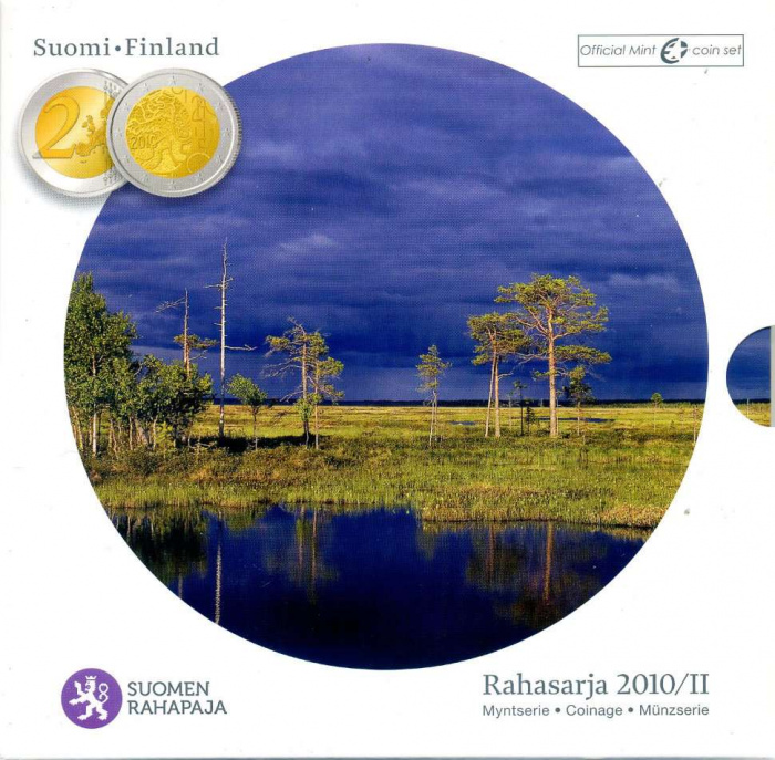 (2010, 9 монет) Набор монет Финляндия 2010 год &quot;Национальная валюта. 150 лет&quot;   Буклет