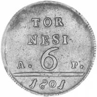 (№1799km229) Монета Италия 1799 год 6 Tornesi